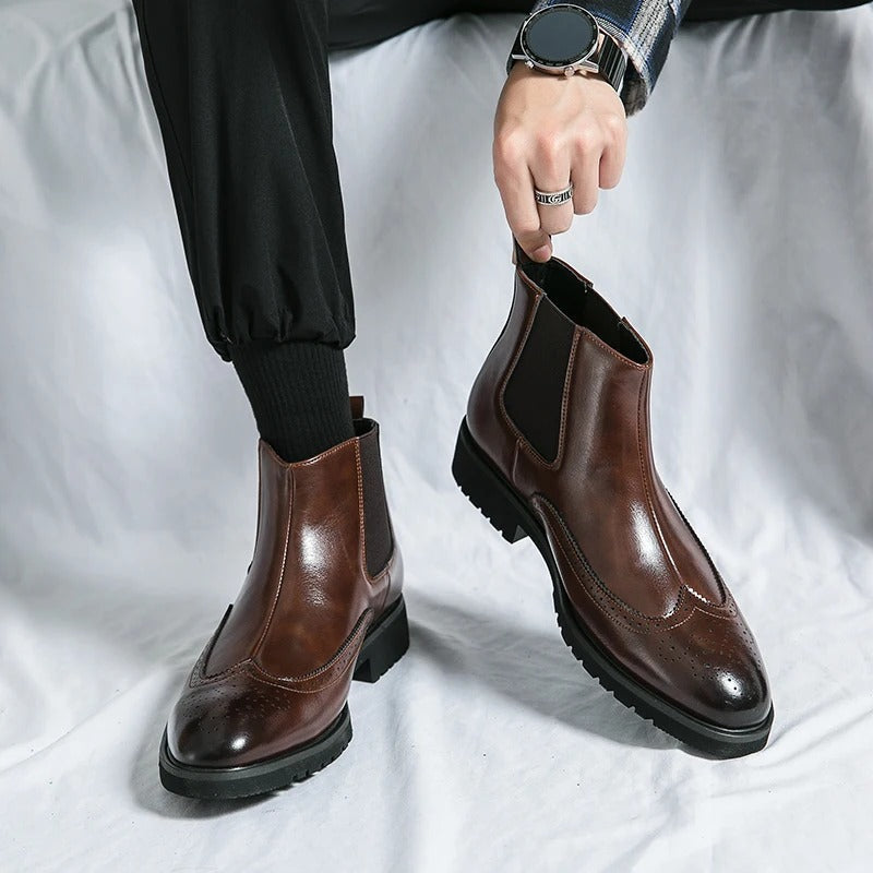 Brown Chelsea Boots - Stylish Comfort with Slip-On Design