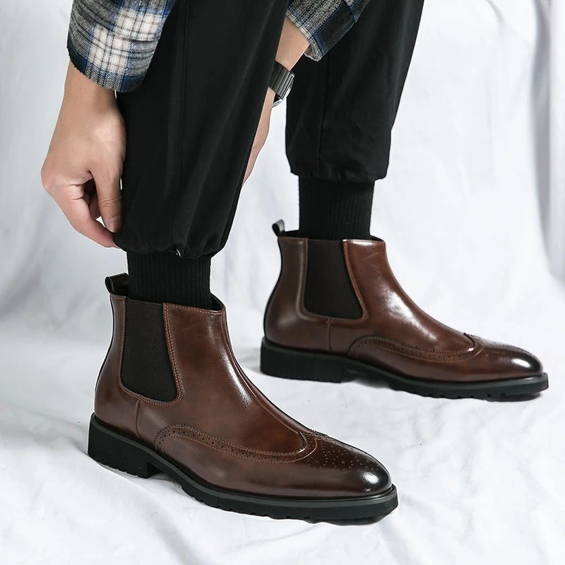 Brown Chelsea Boots - Stylish Comfort with Slip-On Design