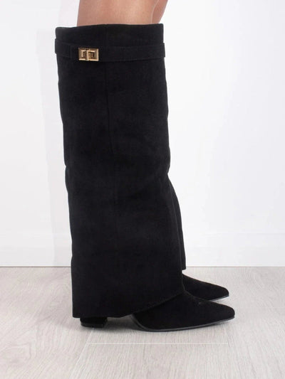 Knee High Boots for Women - Stylish Flare Top & Comfortable Block Heel