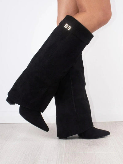 Knee High Boots for Women - Stylish Flare Top & Comfortable Block Heel