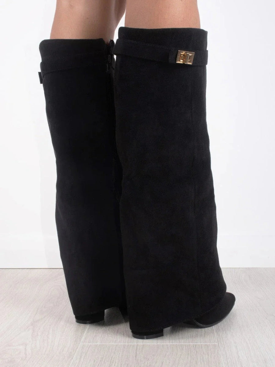 Knee High Boots for Women - Stylish Flare Top & Comfortable Block Heel