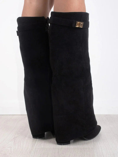 Knee High Boots for Women - Stylish Flare Top & Comfortable Block Heel