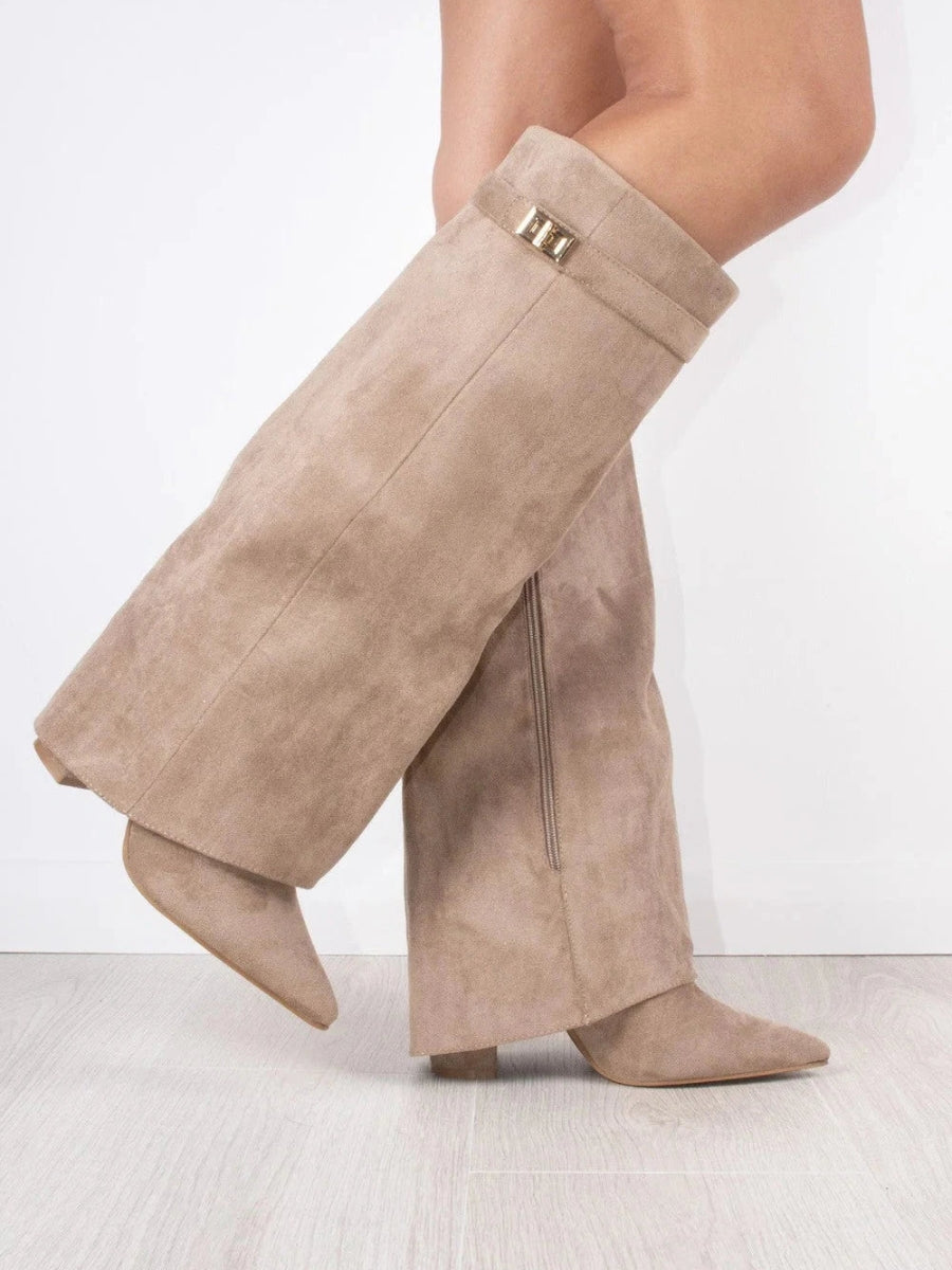 Knee High Boots for Women - Stylish Flare Top & Comfortable Block Heel