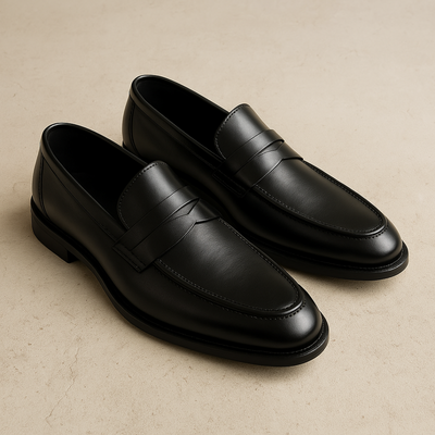Men's Leather Penny Loafers - Classic Brown Style & Comfortable Fit