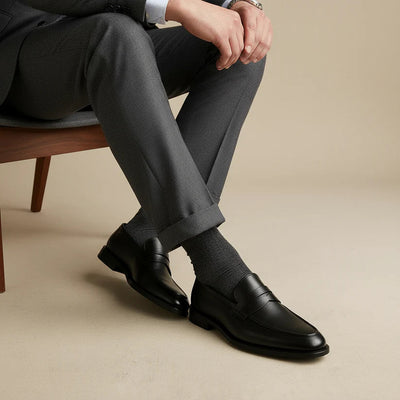 Men's Leather Penny Loafers - Classic Brown Style & Comfortable Fit