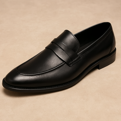 Men's Leather Penny Loafers - Classic Brown Style & Comfortable Fit