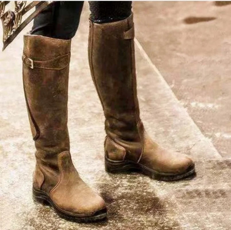 Women's Knee-High Waterproof Boots - Stylish Fit & All-Weather Traction