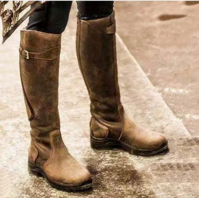 Women's Knee-High Waterproof Boots - Stylish Fit & All-Weather Traction