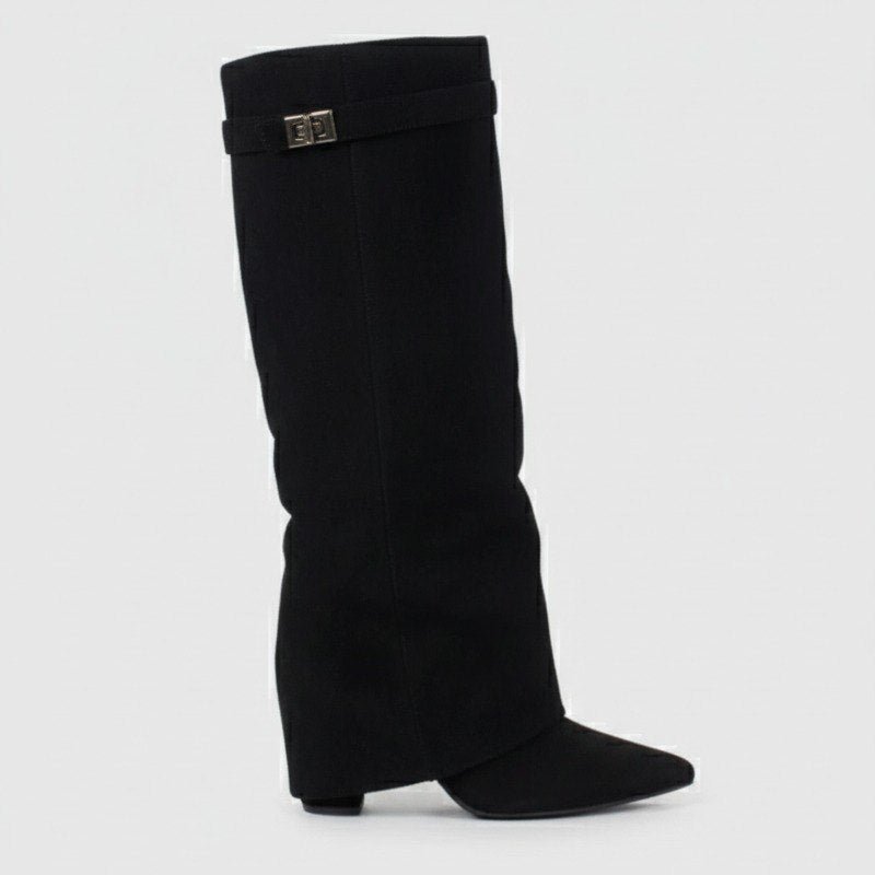 Knee High Boots for Women - Stylish Flare Top & Comfortable Block Heel